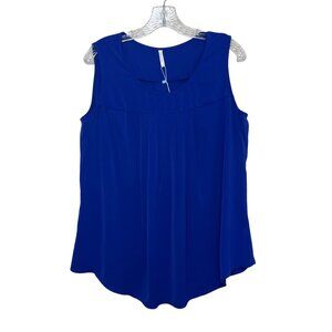 Netsmile Sleeveless Pleated Blouse Womens Large Blue New